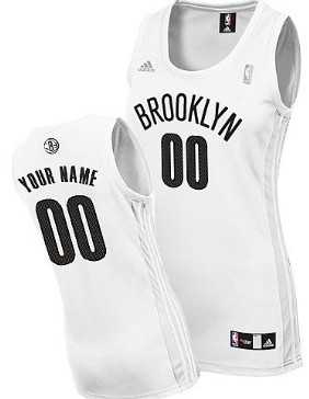 Women's Customized Brooklyn Nets White Jersey